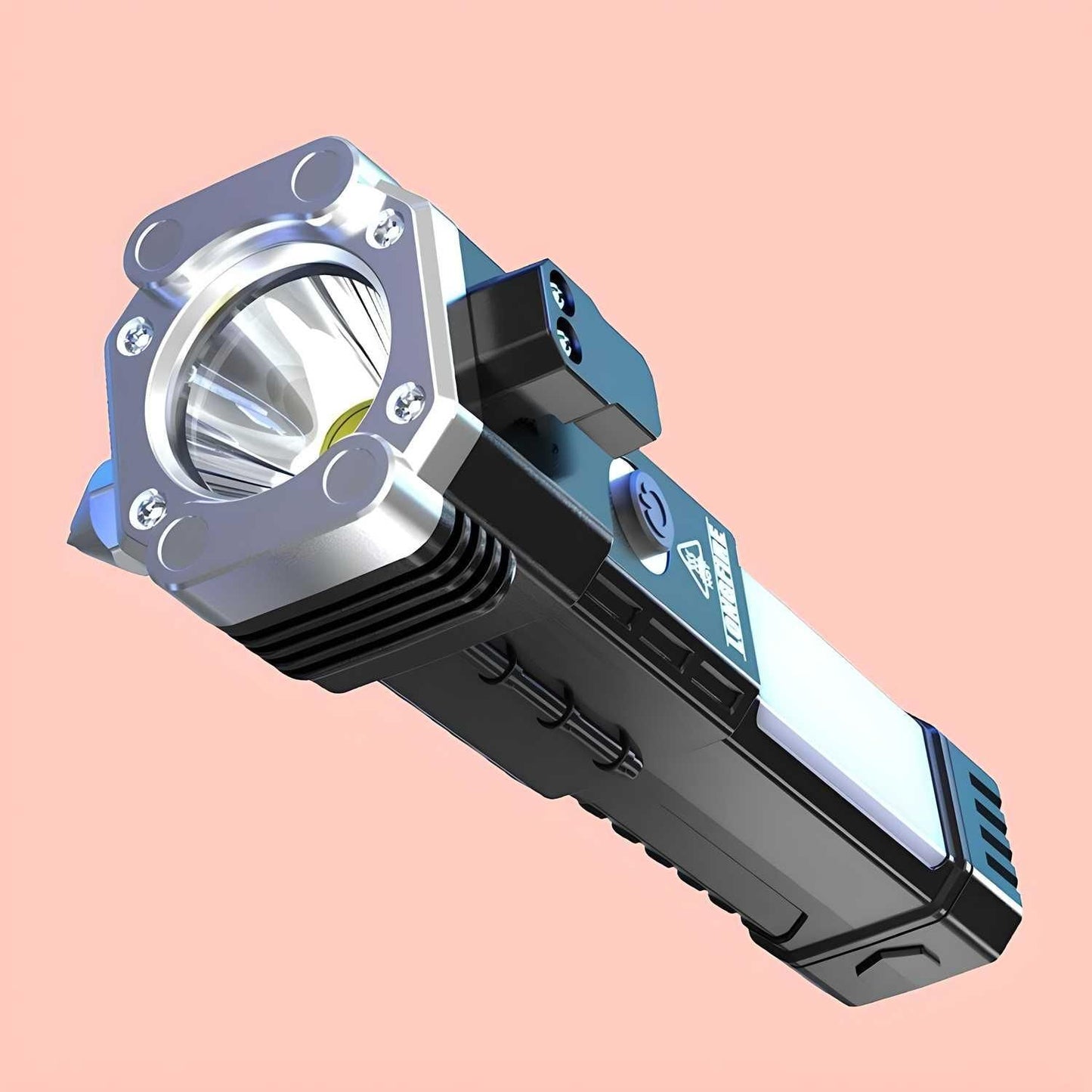 Portable Rechargeable Torch LED Flashlight with Long Distance Beam Range