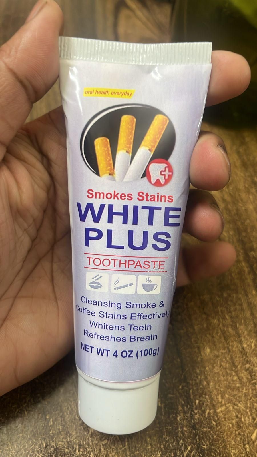 Teeth Whitening- Smoke Stains White Plus Toothpaste 200g Pack of 2