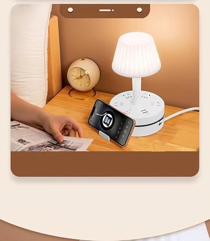 LED Table Lamp with Charging Points - 3 in 1 Dimmable