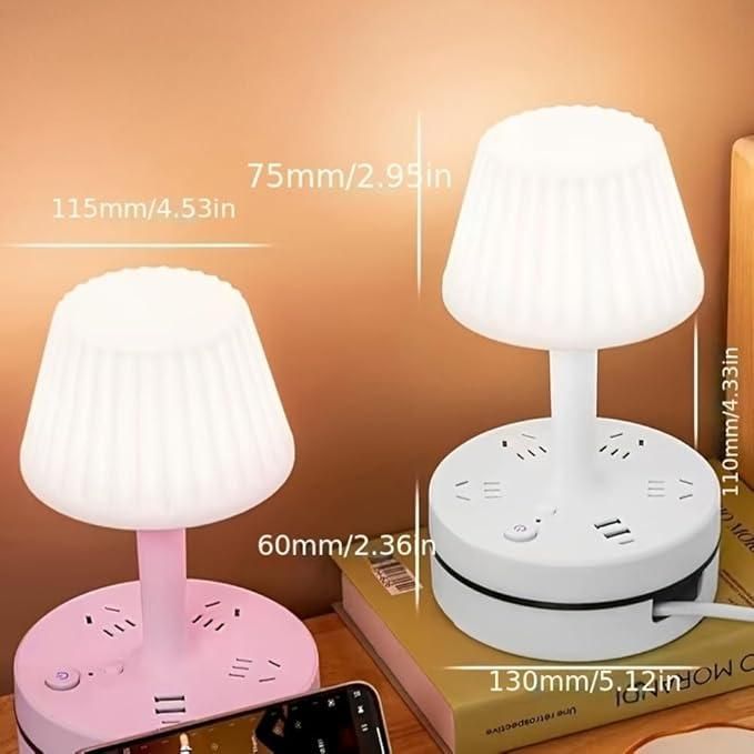 LED Table Lamp with Charging Points - 3 in 1 Dimmable
